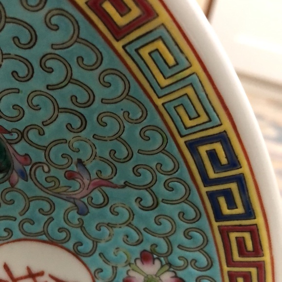 Porcelain Inlayed Floral & Scripted Designed Bowl - Picture 5 of 12